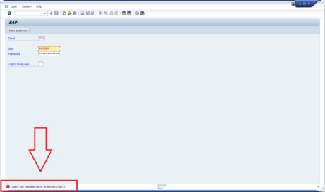 Logon not possible (Error in license check)