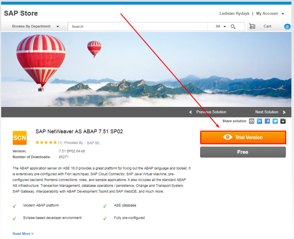 Download link to SAP NW 7.51 SP02 system