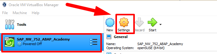 VirtualBox - Setup Machine Parameters - Preparation to Install SAP Software