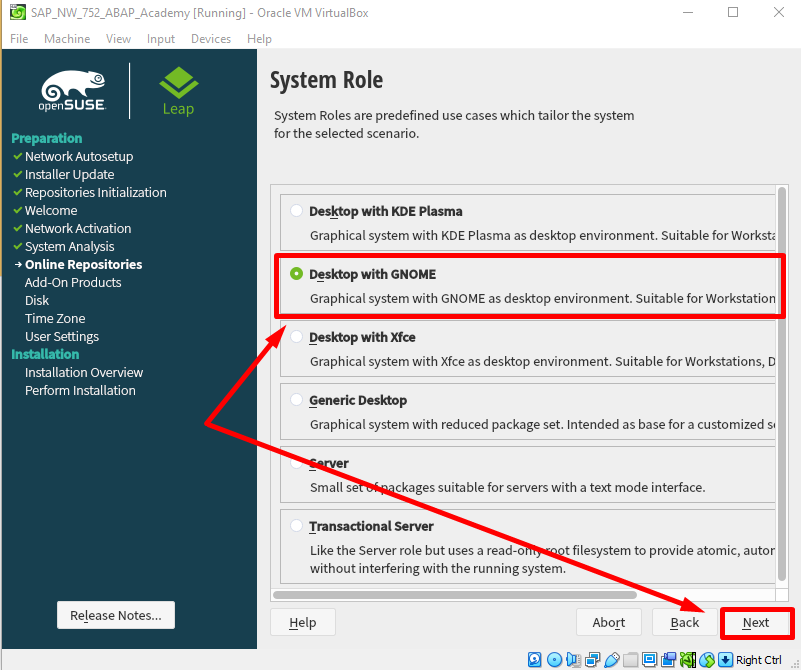 SAP Installation Guide - System Role