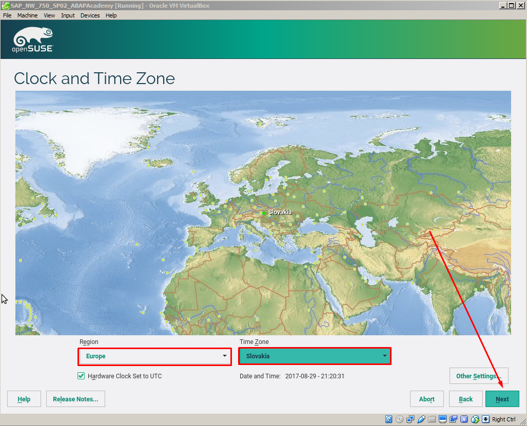 SAP Installation Guide - Clock and Times Zone