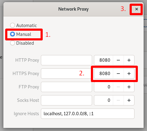 SAP Installation Guide - Proxy Setup - Choose Manual Settings 