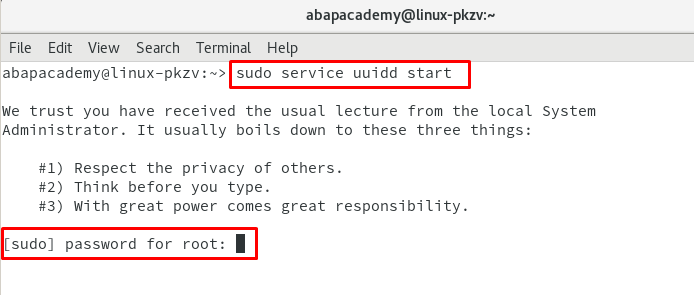 Install SAP Software Guide -  sudo service uuidd start 