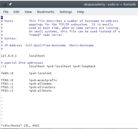 Install SAP Software Guide -   sudo vi /etc/hosts 