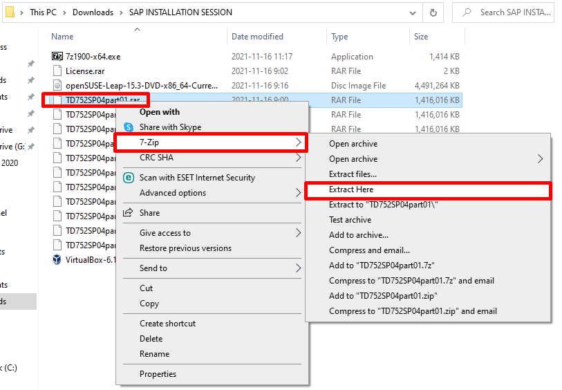 Install SAP Software Guide - Use 7-Zip to Extract Installation Files 